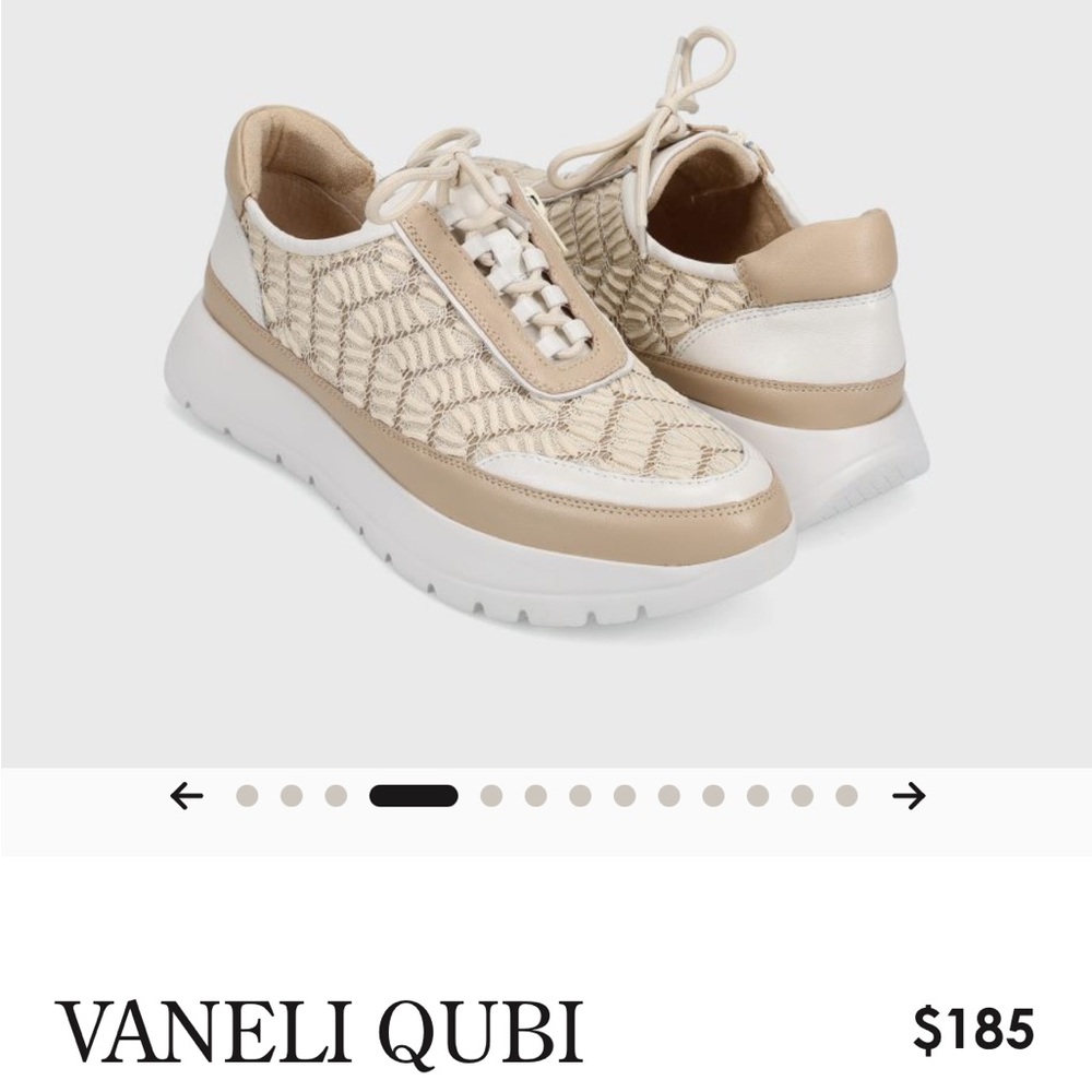 Vaneli Sport Qubi Fashion Sneaker Crochet Chevron Gold Lace Mesh 10M